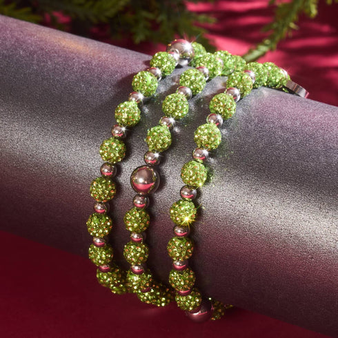 Bracelet Kikiballa en cristal vert palmier